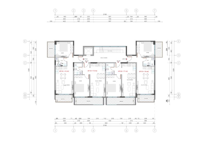 Nowe mieszkanie w Sarandzie AP04P5 74m2 Nr.Ref:RP056