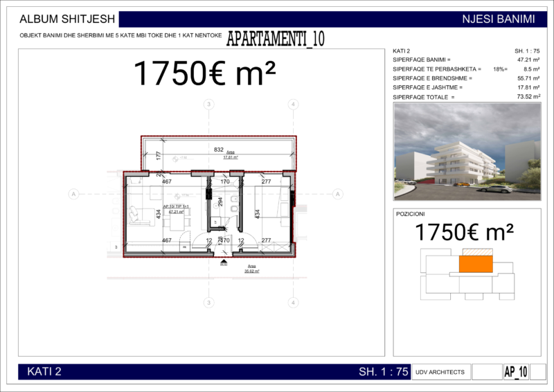 Nowe mieszkanie w Sarandzie AP04P5 74m2 Nr.Ref:RP056