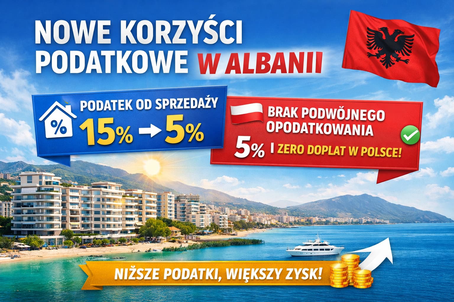 Podatki w Albanii: nowa ustawa obniża podatek przy sprzedaży nieruchomości – co to oznacza dla inwestorów?